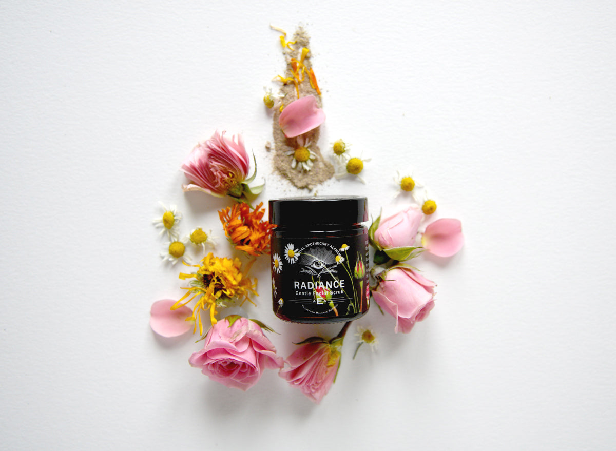 Radiance facial scrub with its botanicals